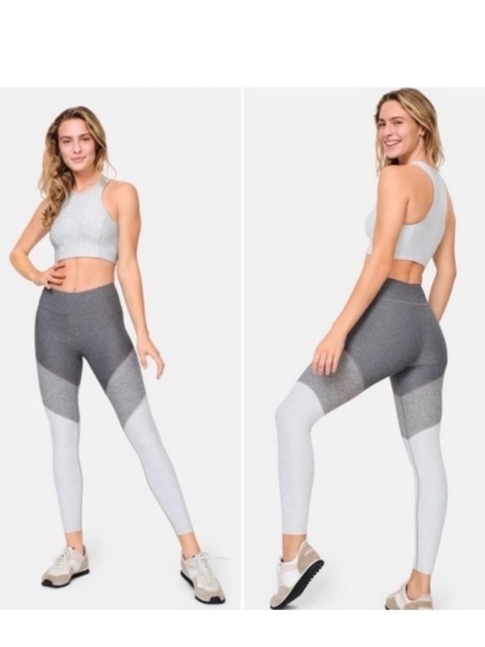 Outdoor Voices Spring 7/8 Colorblock Leggings Grey Size Medium